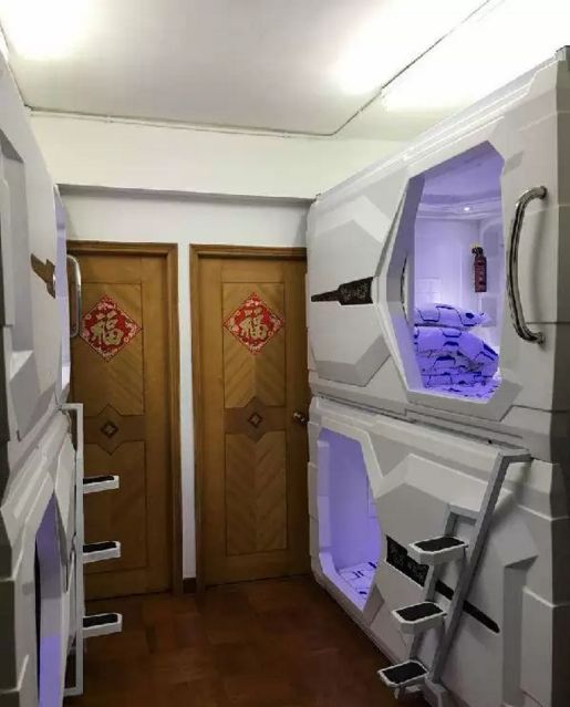 'Space capsule' pods in a Hong Kong flat