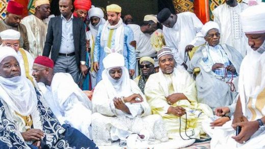 Sarki Sanusi a wajen zikirin juma'a na shekara-shekara a fadar Sarkin Kano