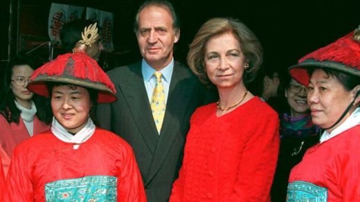 Los reyes Juan Carlos y Sofía, durante una visita a China.