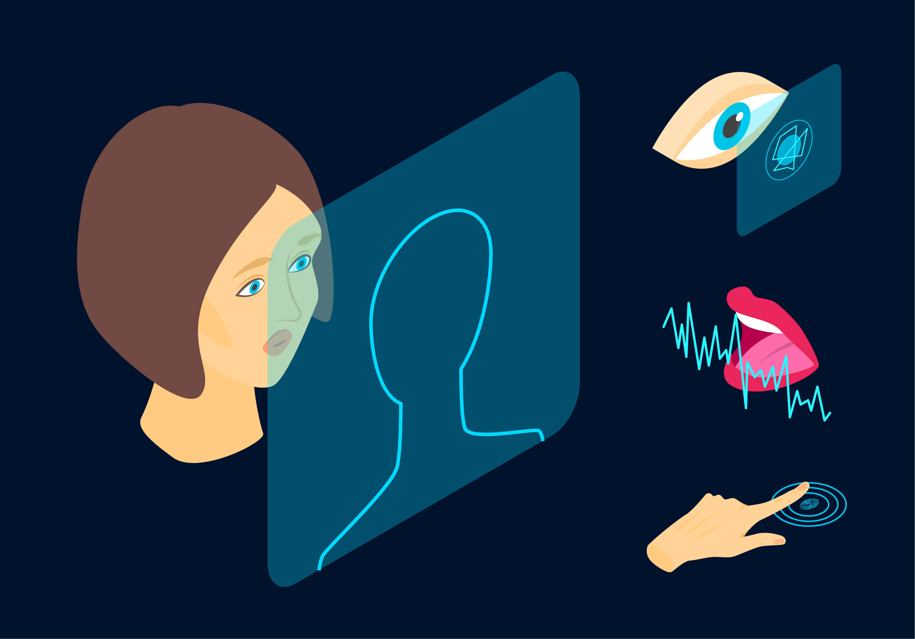 Ilustraci&oacute;n isom&eacute;trica de diferentes formas de comunicarse.