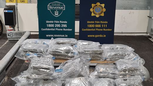 Drugs in front of Revenue and Garda posters