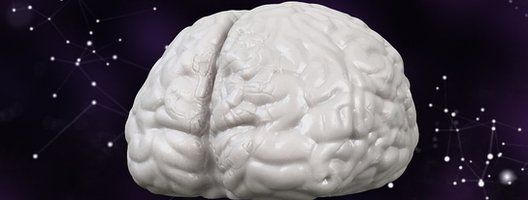 Model of a brain floating in space