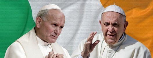Pope John Paul II and Pope Francis