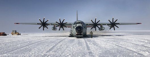 Hercules arriving in Antarctica