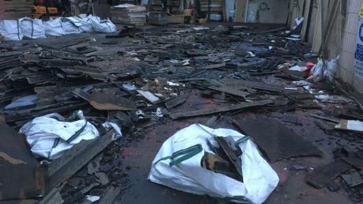 Some of the material containing asbestos on the site in Stretford 