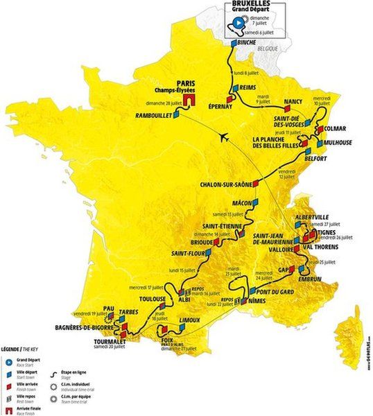 Map Tour de France