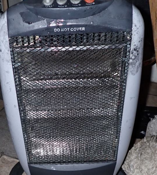 A heater is destroyed after a fire
