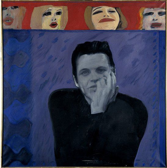 Portrait of Derek Marlowe with Unknown Ladies, 1962-3. Image courtesy of the owner
