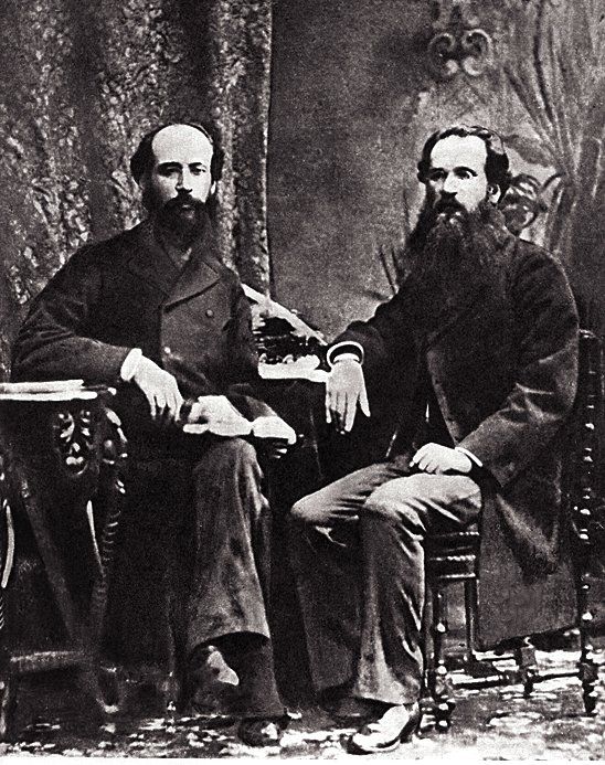 Іван Рудченко (Білик) та Панас Рудченко (Мирний) - зліва праворуч