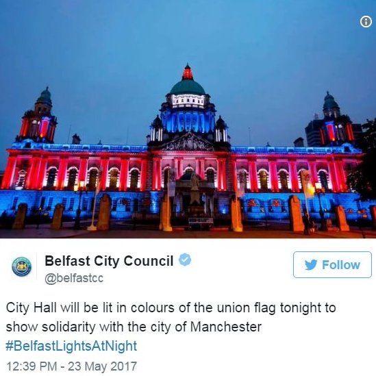 Screen grab of tweet by @Belfastcc