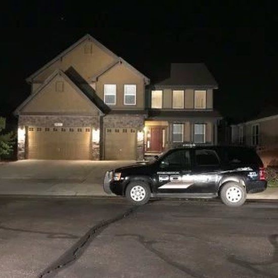A police car was outside the family home on Wednesday night