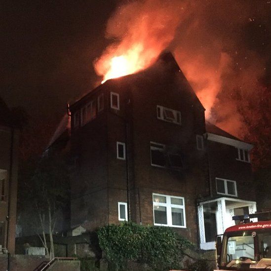 Fire at the block of flats