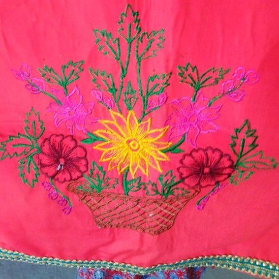 An example of the embroidery by the women