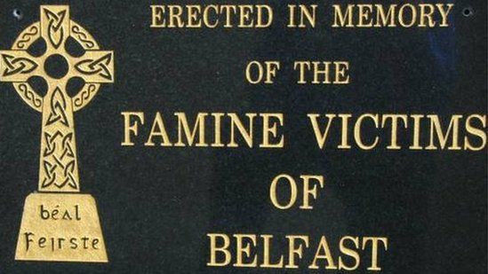 Famine plaque at Friar's Bush graveyard