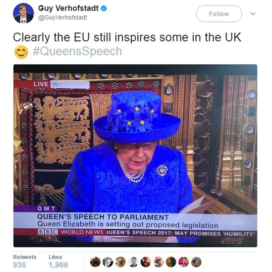 Screengrab of Guy Verhofstadt's tweet