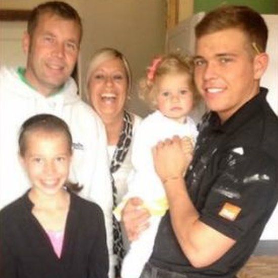 Jordan pictured with the family before he died in 2014