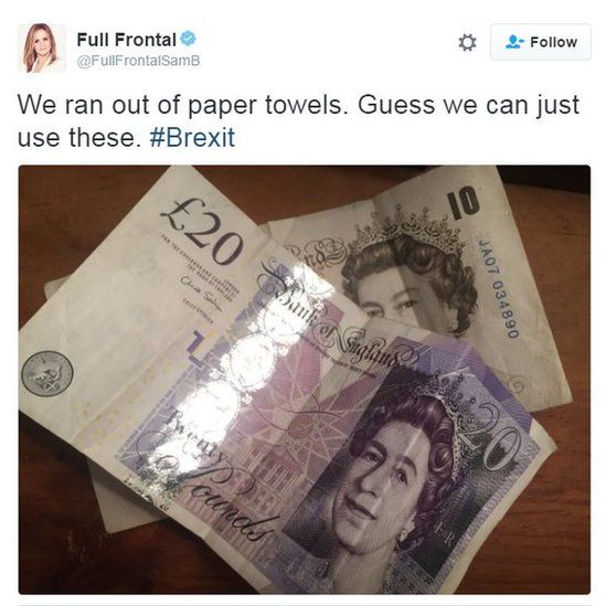 We ran out of paper towels. Guess we can just use these. #Brexit