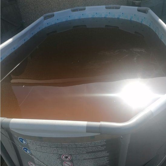 Brown coloured water in paddling pool