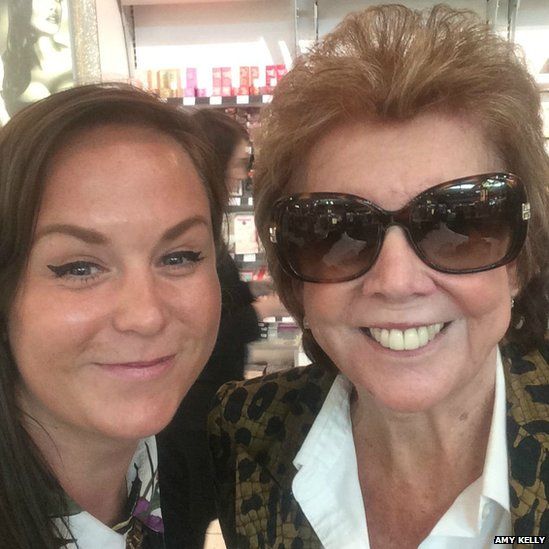Amy Kelly took this picture of herself with Cilla Black on Friday 31 July at Gatwick Airport at around 3.30pm