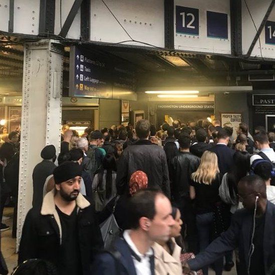 Crowded Paddington Station