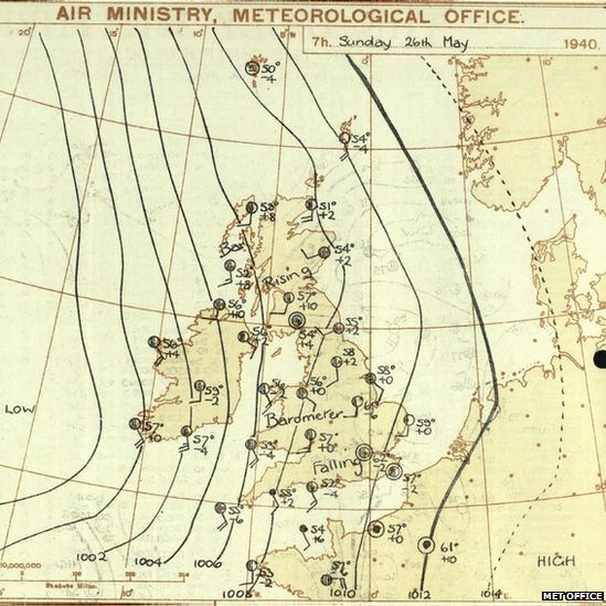 The forecast chart for Sunday 26 May 1940
