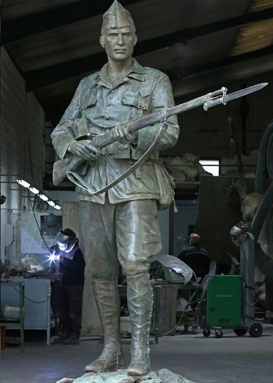The bronze legionnaire statue