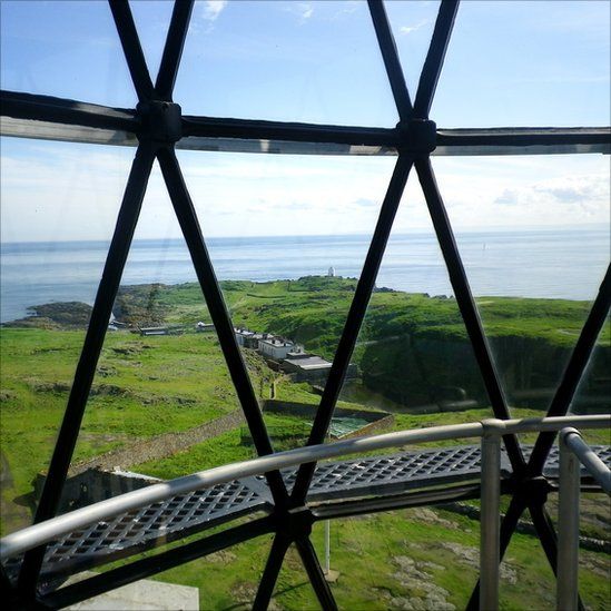 View of Firth of Forth from a lighthouse on the Isle of May.