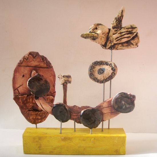 "Bird on Stick" gan Priscilla Jones, 18, o Ysgol Y Bont