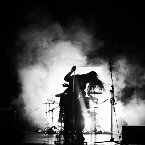 A gothic metal band in concert