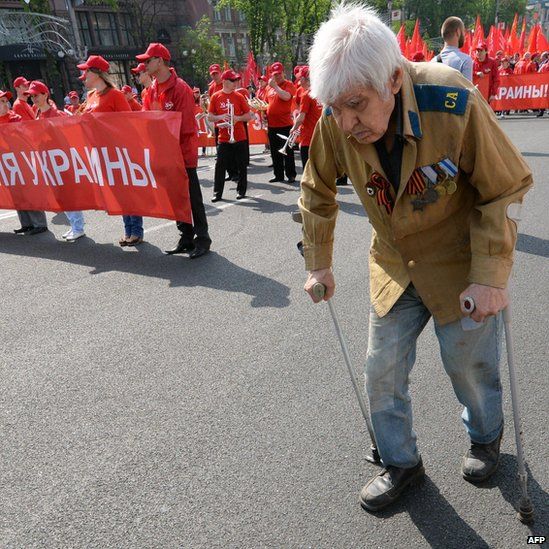 Ukrainian communists march and rally marking May Day in Kiev, 1 May 2013