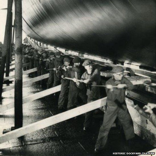 Workers at Chatham Dockyard