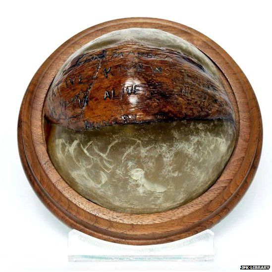 Coconut with engraved message