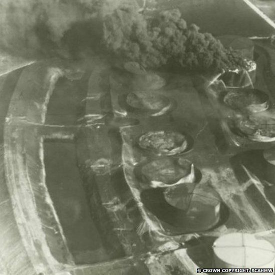 The effects of the raid on Pembroke dock oil tanks