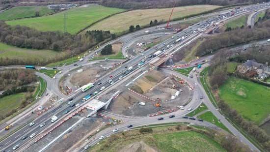 A1 junction 66 Eighton Lodge Work aerial view