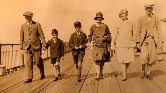 Chris Cadman's family on Southport Pier in the 1920s