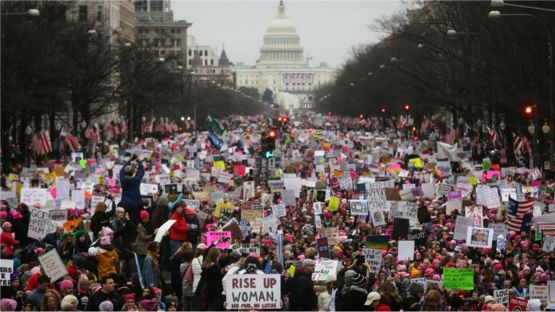 The original, unaltered photo of the 2017 Women's March in Washington.