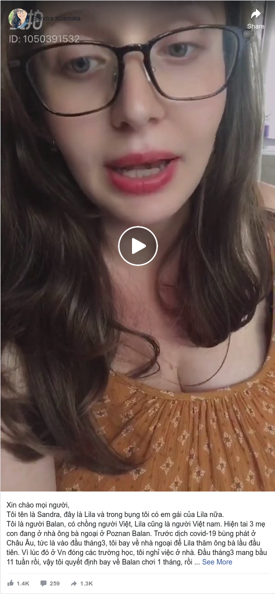 Facebook bởi Sandra: Xin chào mọi người,
Tôi tên là Sandra, đây là Lila và trong bụng tôi có em gái của Lila nữa.
Tôi là người Balan, có...