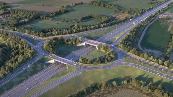 A CGI of what a new motorway junction could look like