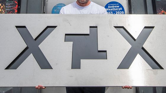 The Fabric sign which reads X X with the Fabric logo in the middle 