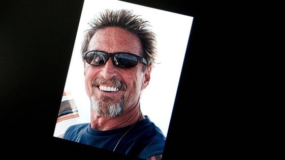 Facebook page belonging to John McAfee