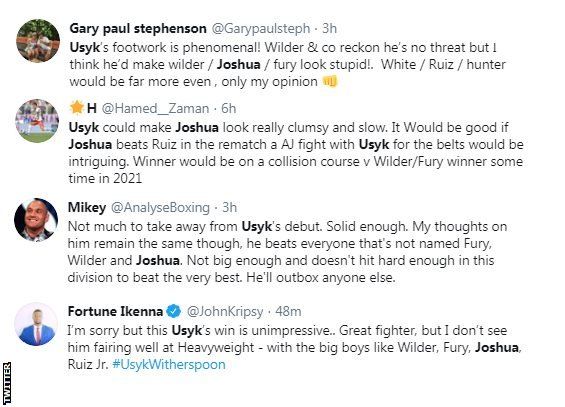 Twitter reaction to Oleksandr Usyk calling out Anthony Joshua or Andy Ruiz Jr