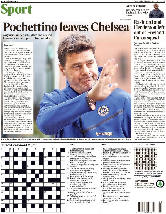 The back page of the Times