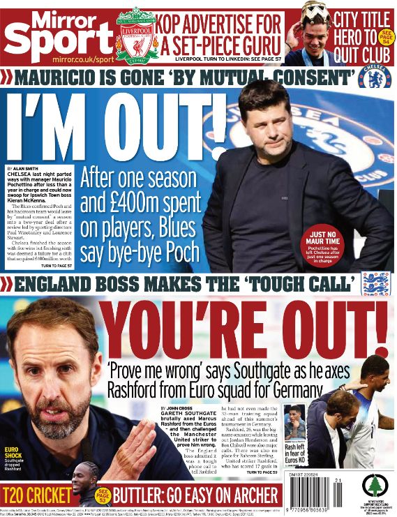 The back page of the Mirror