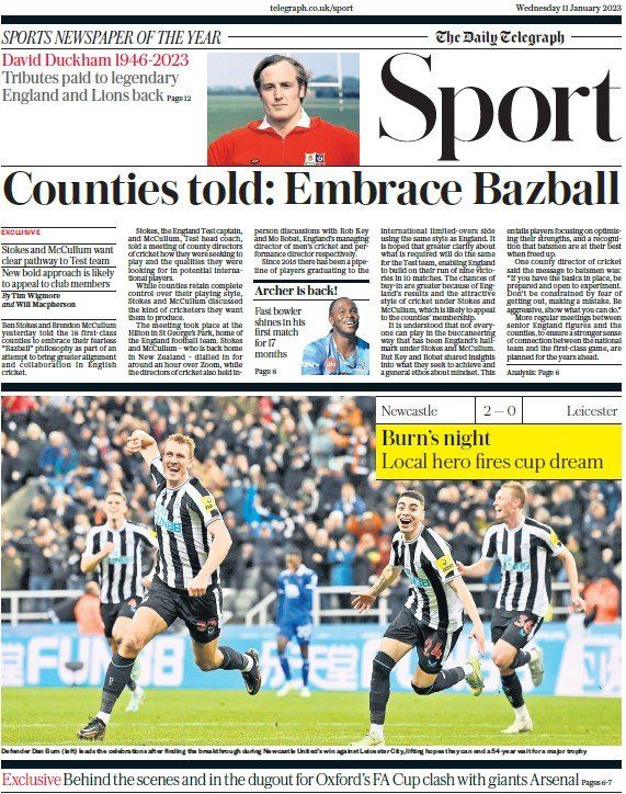 Wednesday s back pages bbc sport