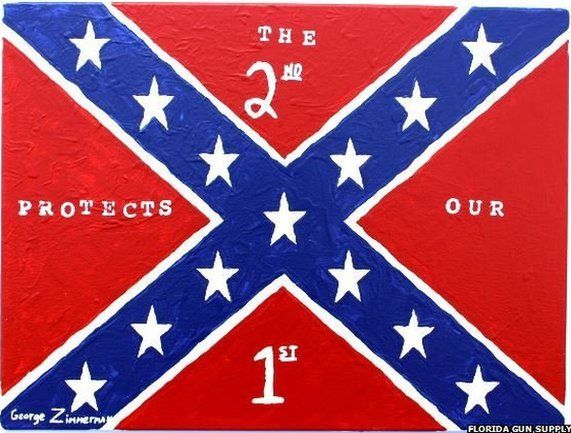 Painting of George Zimmerman's version of the Confederate Flag