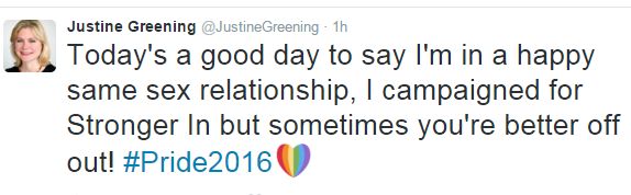 Justine Greening tweet
