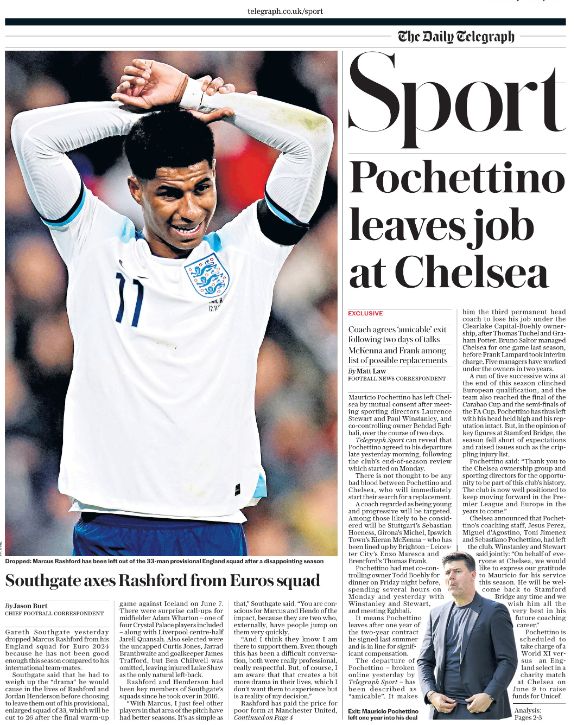 The back page of the Telegraph