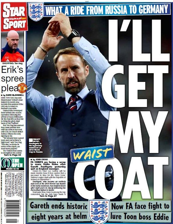 The back page of the Daily Star