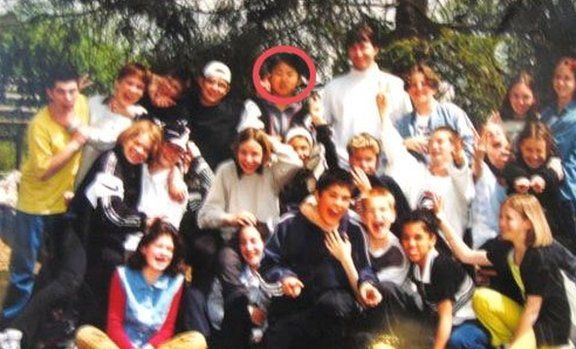 According to Yonhap News Agency this is a school photo showing Kim Jong-un's class at international school in Berne, Switzerland during Jong-un"s school days. The photo was handed out in June 20010
