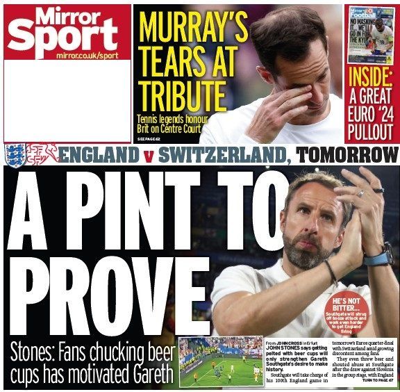 The back page of the Daily Mirror